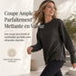 Pull col rond ourlet festonné pour femme