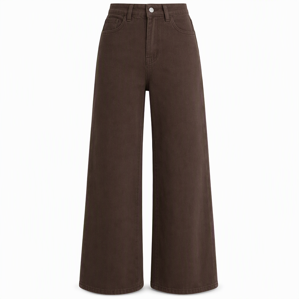 Jean large rétro taille haute pour femme, pantalon en jean fluide long jusqu'au sol