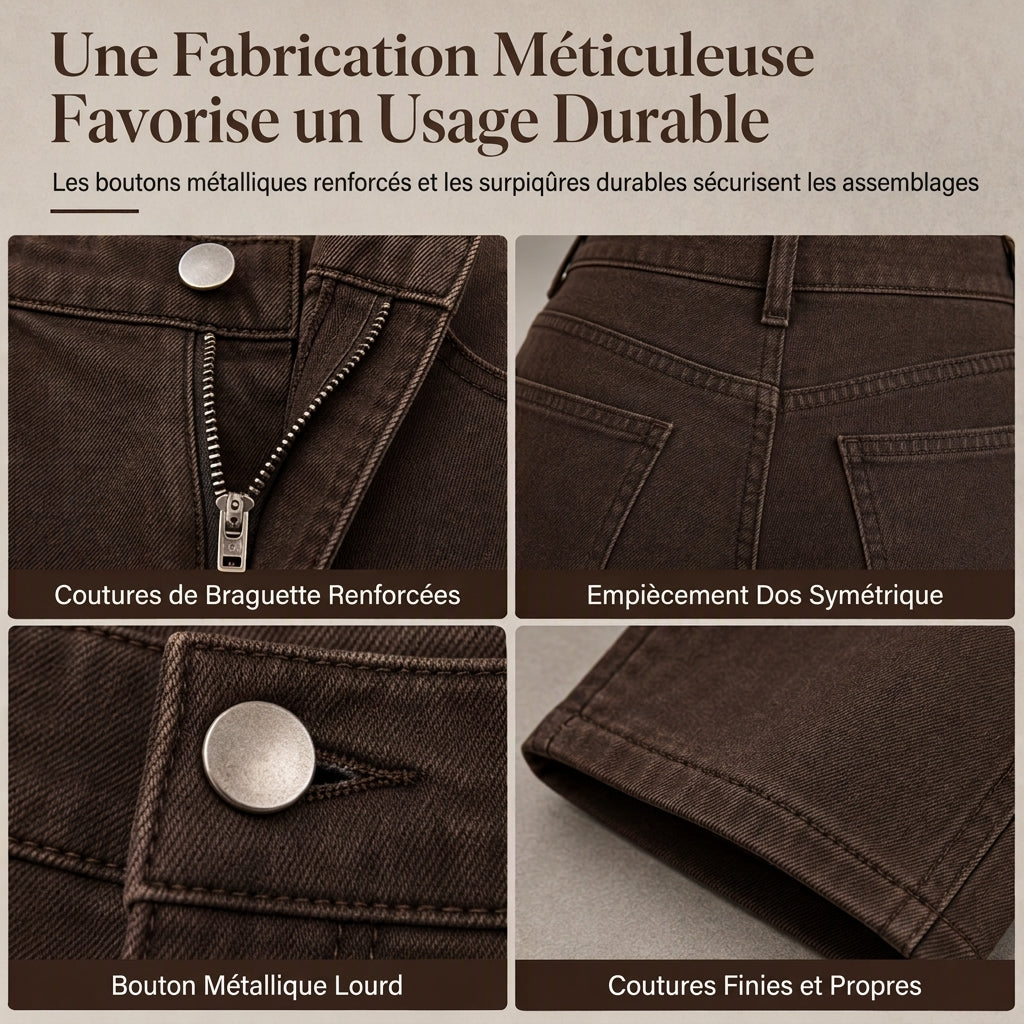Jean large rétro taille haute pour femme, pantalon en jean fluide long jusqu'au sol