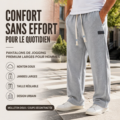 Jogging bas large décontracté pour homme avec poches