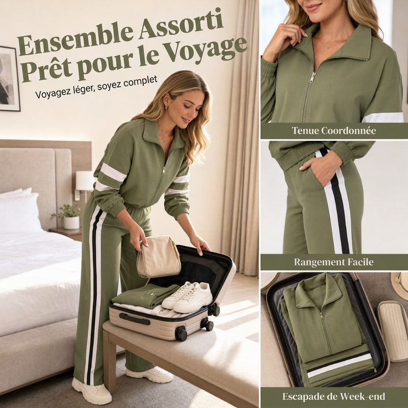 Ensemble sweat décontracté et pantalon large pour femme