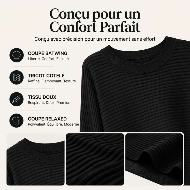 Pull en maille côtelée oversize pour femme