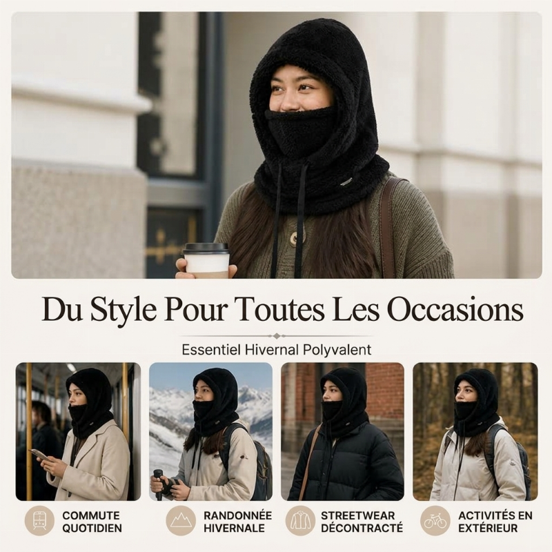 Cagoule de cyclisme thermique et coupe-vent unisexe