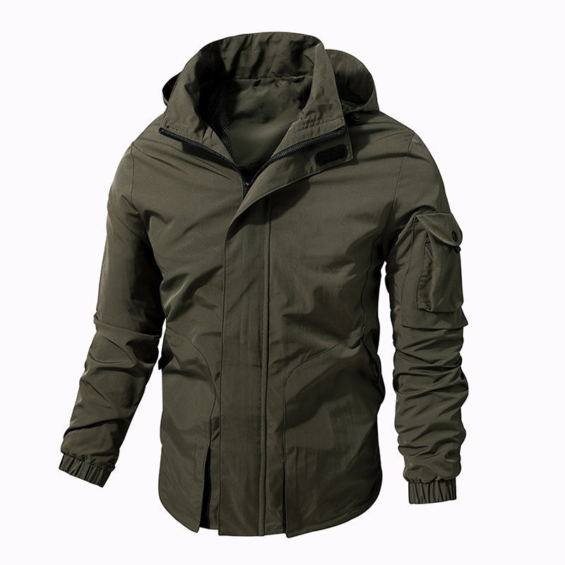 Veste à capuche coupe-vent extérieure pour homme
