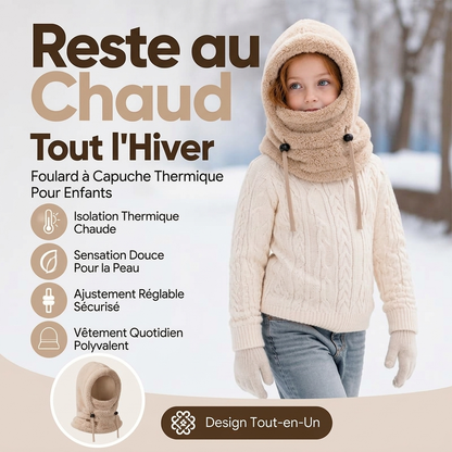 Cagoule de cyclisme thermique et coupe-vent pour enfants