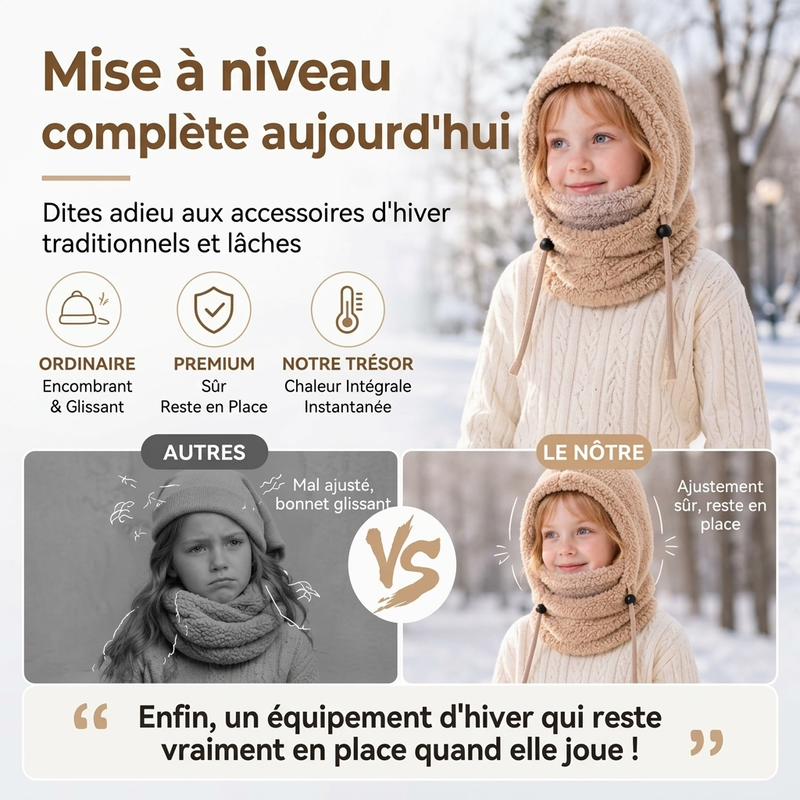 Cagoule de cyclisme thermique et coupe-vent pour enfants