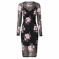 Ensemble robe 2 pièces pour femme, composé d'une robe midi moulante à manches longues en maille filet avec imprimé à motif de chaînes et d'une robe slips intérieure