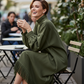 Robe décontractée unie en faux daim pour femme