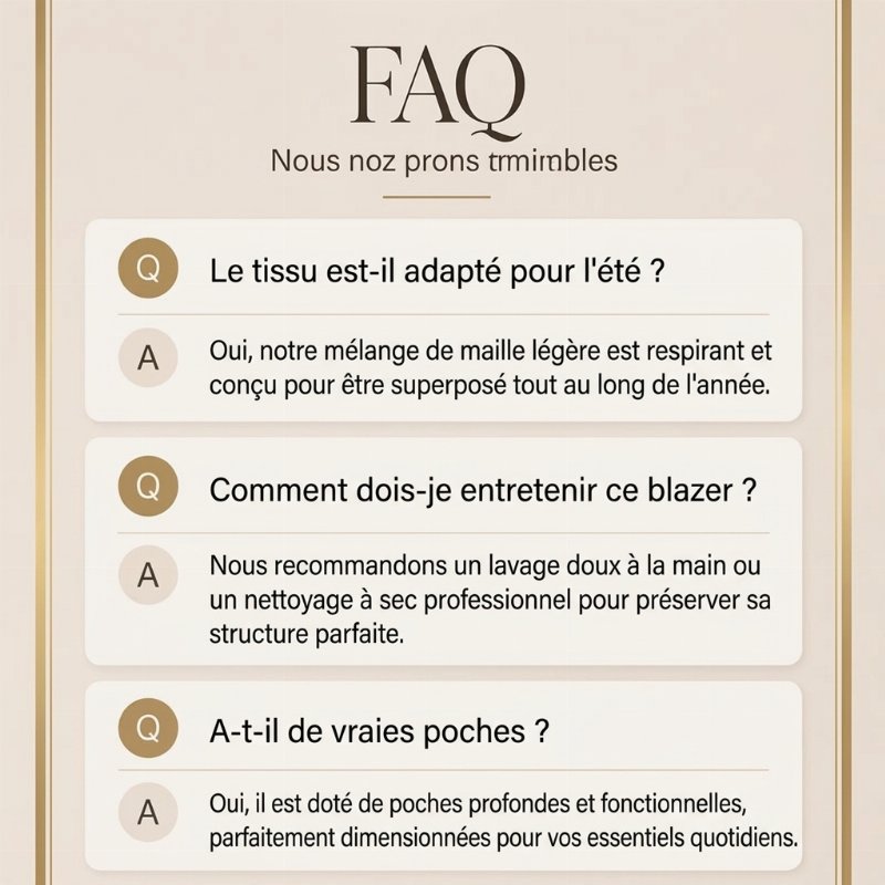 Veste classique à un bouton pour femme