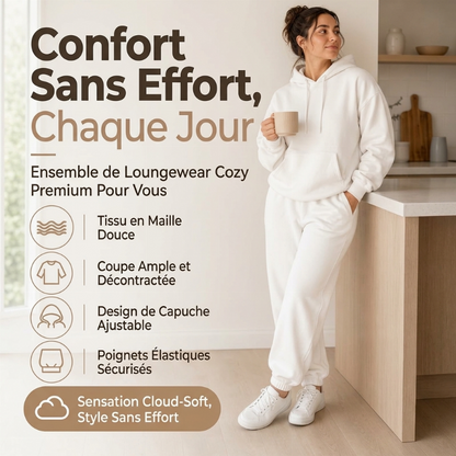 Ensemble 2 pièces femme : sweat à capuche confortable et pantalon de jogging
