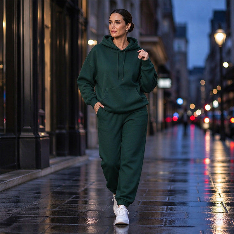 Ensemble 2 pièces femme : sweat à capuche confortable et pantalon de jogging
