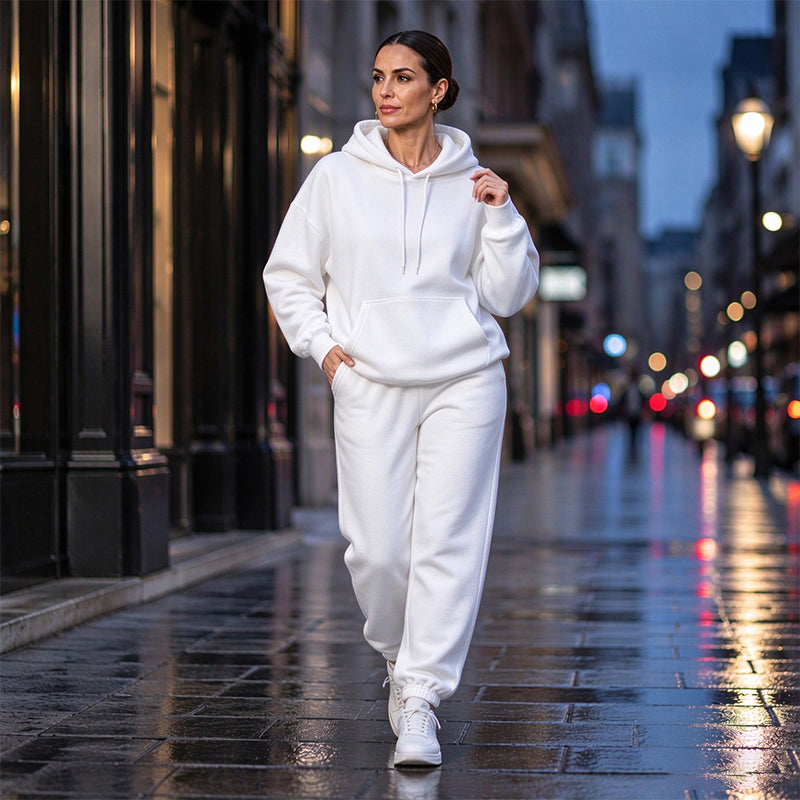 Ensemble 2 pièces femme : sweat à capuche confortable et pantalon de jogging