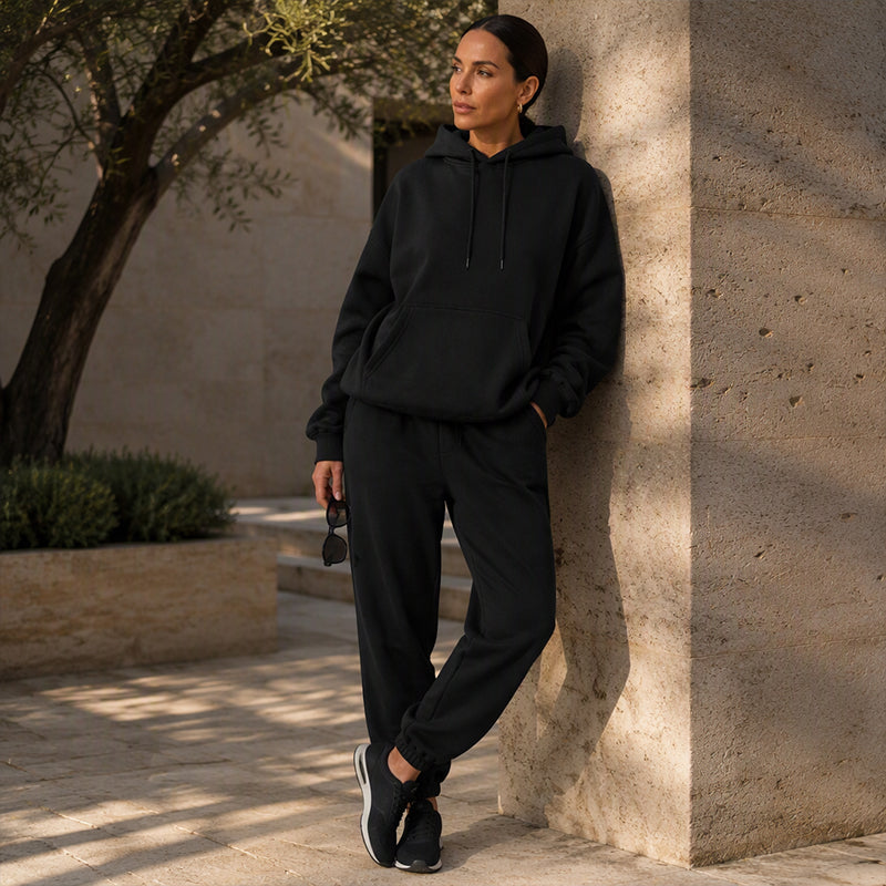Ensemble 2 pièces femme : sweat à capuche confortable et pantalon de jogging