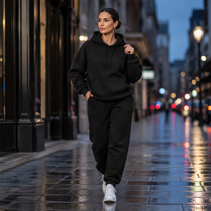 Ensemble 2 pièces femme : sweat à capuche confortable et pantalon de jogging