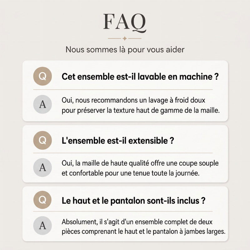 Ensemble femme à épaules dénudées : haut à manches longues et pantalon large