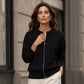 Veste en maille décontractée à fermeture éclair pour femme