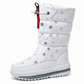 Bottes d'hiver hautes pour femme, bottines de neige imperméables et antidérapantes pour l'extérieur, à semelle épaisse et garnissage en peluche douce