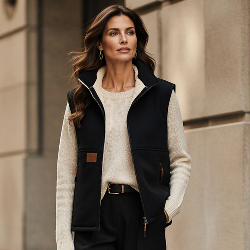 Gilet thermique d'hiver à col montant pour femme