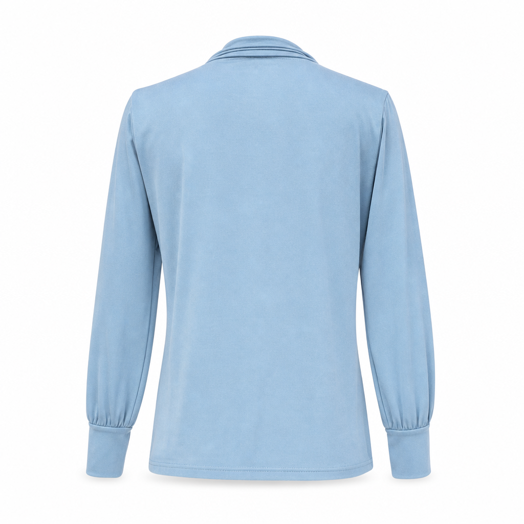 T-shirt en velours à manches longues pour femme avec design à ruban