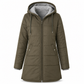 👜 -50 % sur toute la mode femme ! ✨Manteau matelé long à capuche et coupe slim, couleur unie, avec poches pour l'hiver