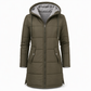 👜 -50 % sur toute la mode femme ! ✨Manteau matelé long à capuche et coupe slim, couleur unie, avec poches pour l'hiver