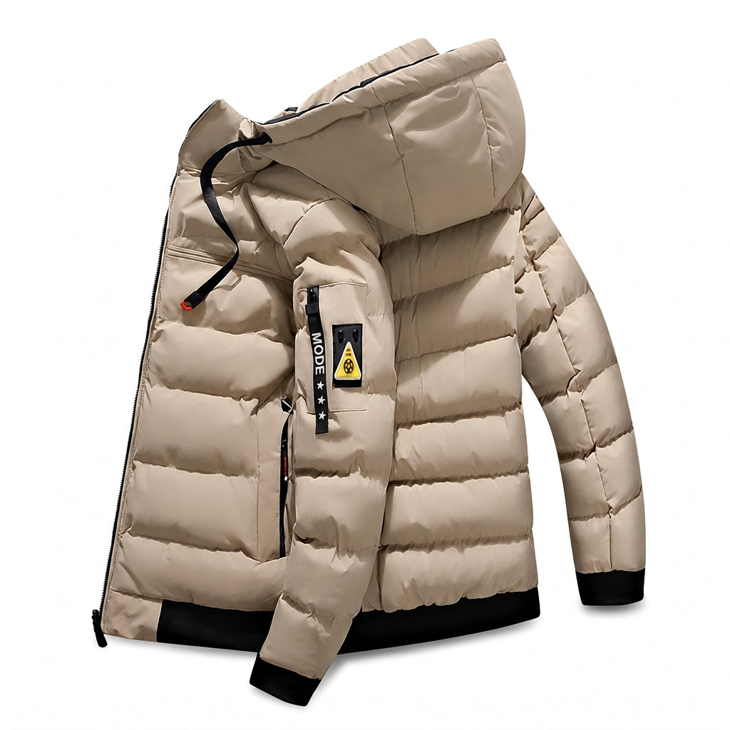 Manteau chaud réversible à capuche pour homme