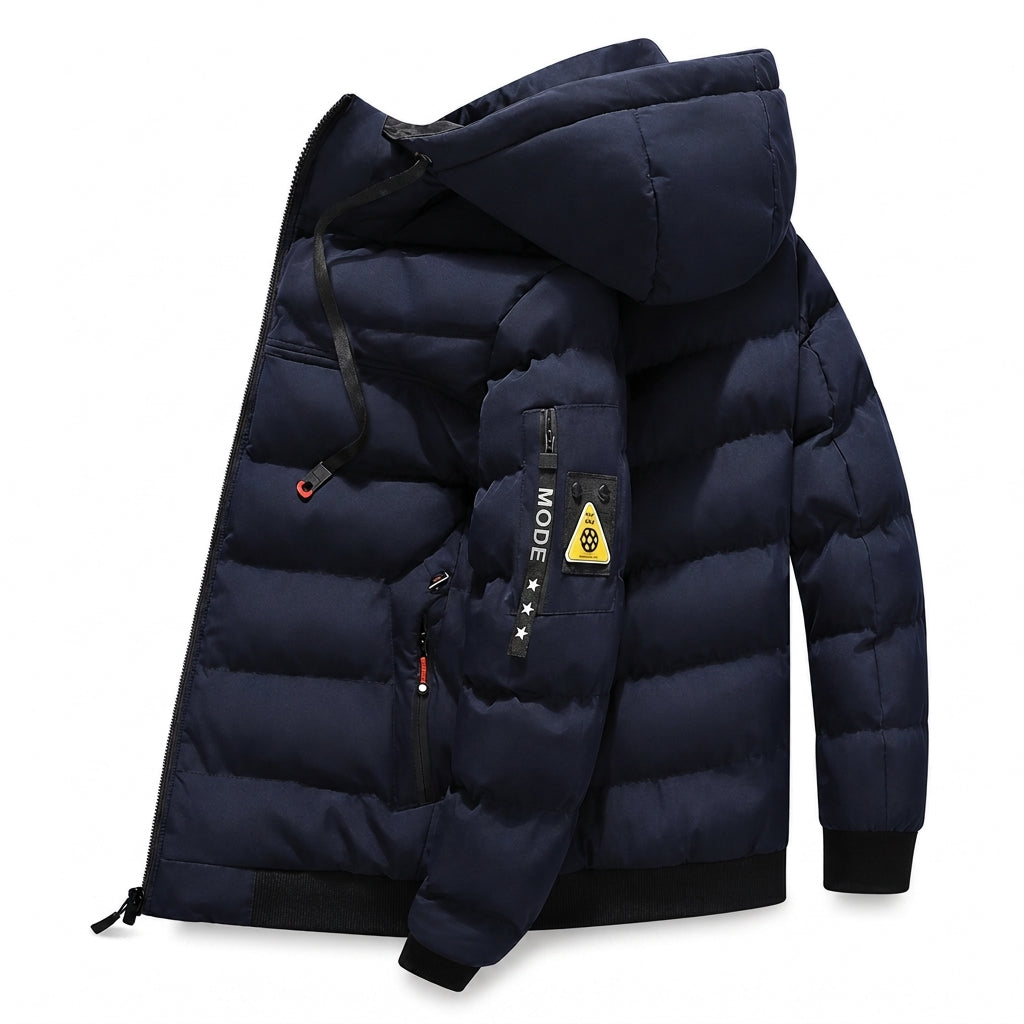 Manteau chaud réversible à capuche pour homme