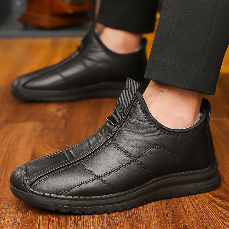 Chaussures de marche pour homme, à semelle antidérapante et doublure pelucheuse