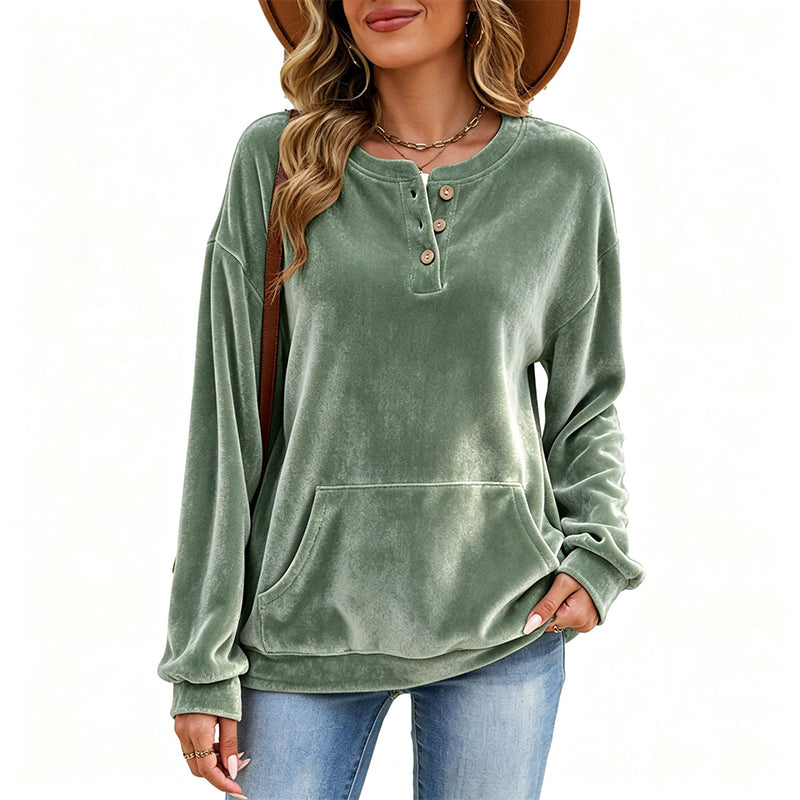 Sweat-shirt en velours doré pour femme