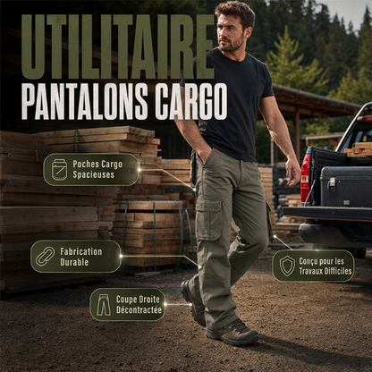 Pantalon cargo coupe décontractée pour homme avec multiples poches