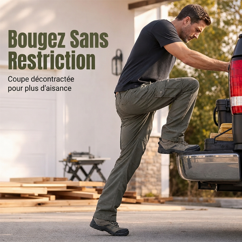 Pantalon cargo coupe décontractée pour homme avec multiples poches