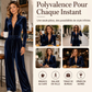 Combinaison en velours chic à col montant pour femme