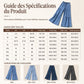 Pantalon en jean taille haute et jambe large pour femme
