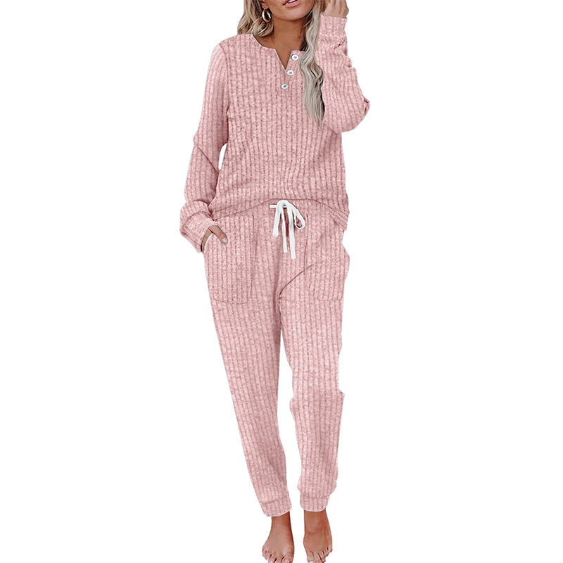 Ensemble 2 pièces pour femme : haut et pantalon à cordon de serrage