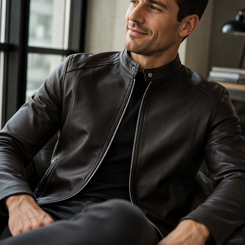 Veste de motard chaude et ajustée