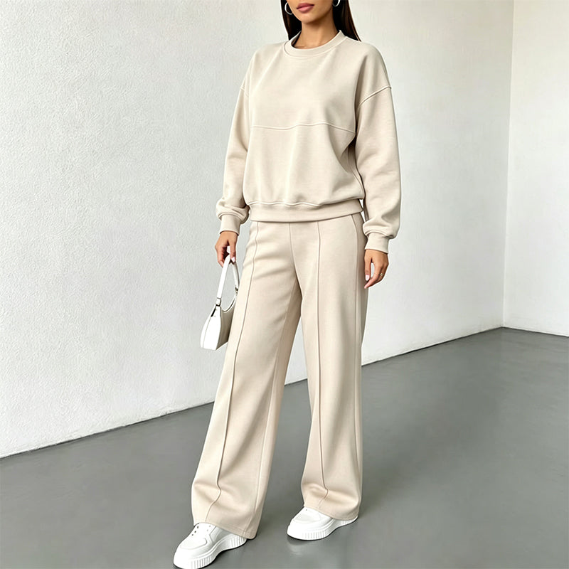 Ensemble sweat à col rond et pantalon de survêtement pour femme
