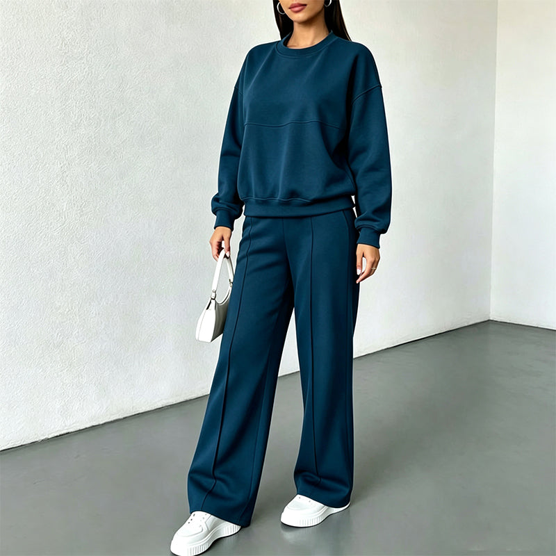 Ensemble sweat à col rond et pantalon de survêtement pour femme