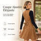 Robe salopette sans manches classique en fausse peau suédée, col en V, boutonnée devant