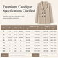 Women's Double-Breasted Ribbed Knit Cardigan with Pockets and Notched Lapel