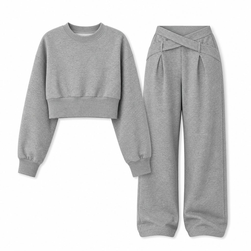 📢📢50 % DE RÉDUCTION !! ⏰& Livraison gratuite✈️Ensemble deux pièces composé d'un t-shirt à manches longues décontracté et sportif pour l'automne-hiver et d'un pantalon ample à taille croisée et jambes larges