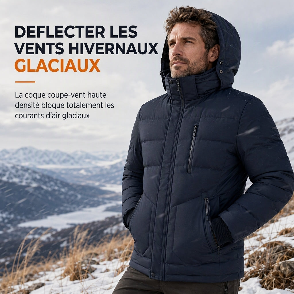 📢📢50 % DE RÉDUCTION !! ⏰Manteau d'hiver pour homme doublé polaire avec capuche amovible
