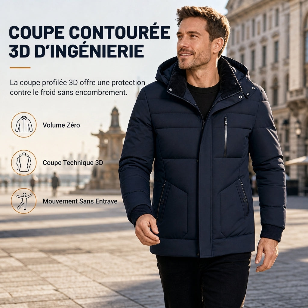 📢📢50 % DE RÉDUCTION !! ⏰Manteau d'hiver pour homme doublé polaire avec capuche amovible
