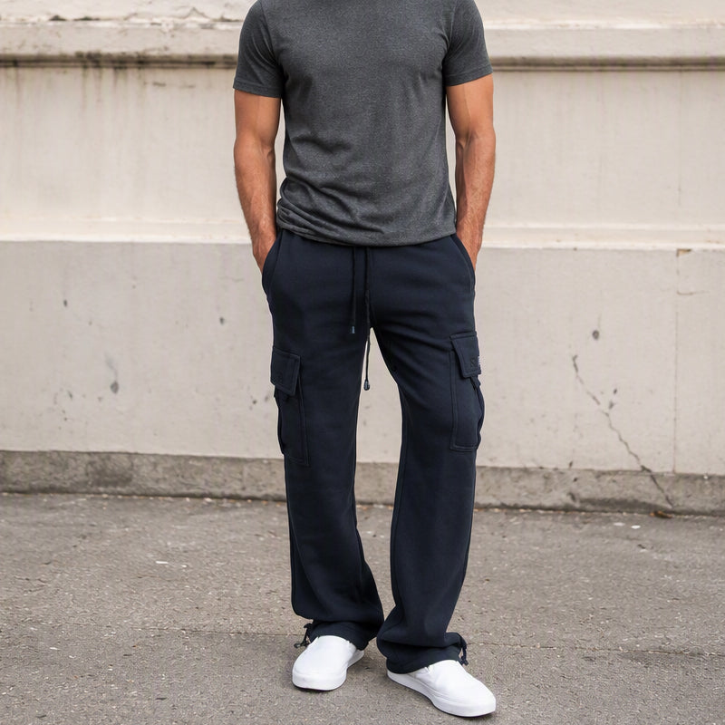 Pantalon cargo décontracté à cordon de serrage pour homme