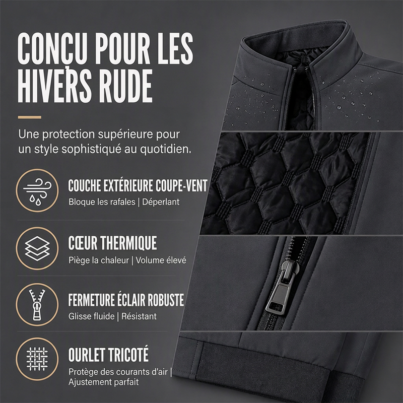 Veste d'hiver épaisse classique pour homme