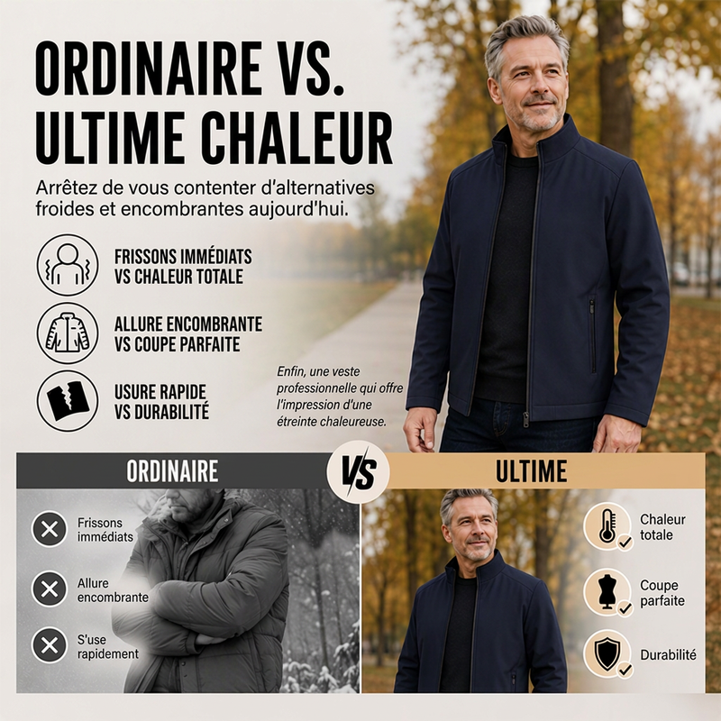 Veste d'hiver épaisse classique pour homme