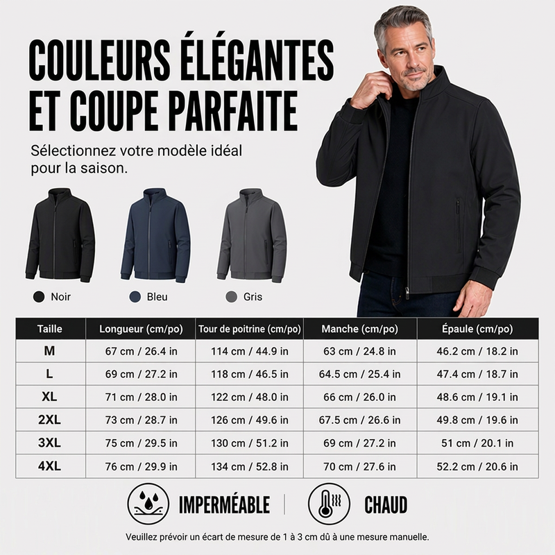 Veste d'hiver épaisse classique pour homme