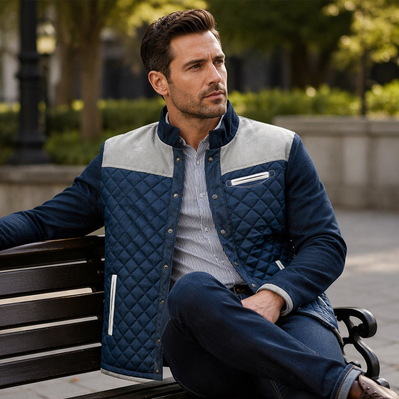 Veste matelassée chaude décontractée à col montant pour homme