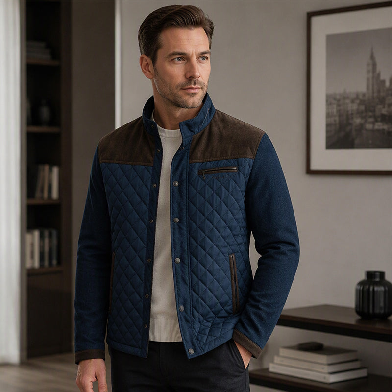 Veste matelassée chaude décontractée à col montant pour homme