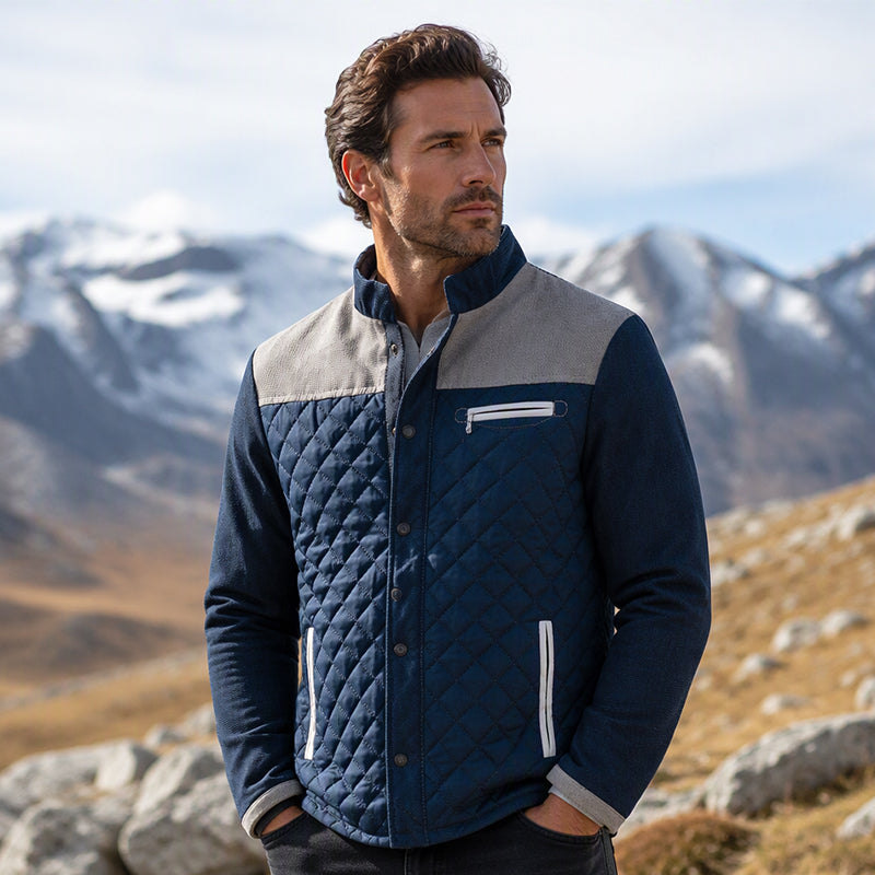 Veste matelassée chaude décontractée à col montant pour homme