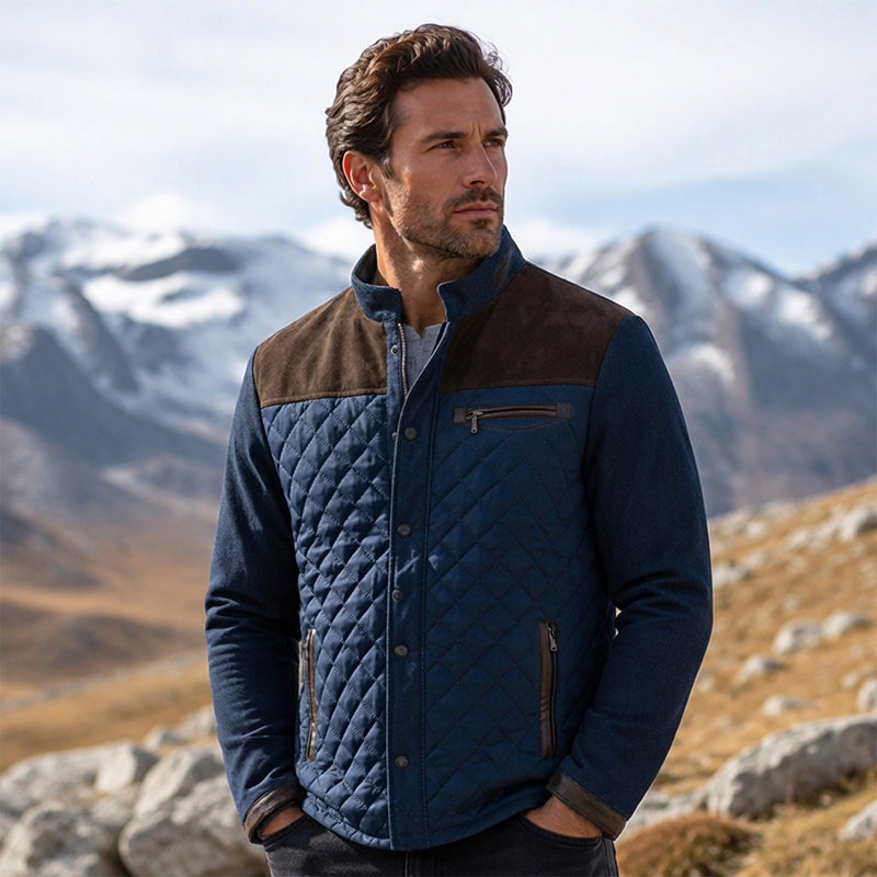 Veste matelassée chaude décontractée à col montant pour homme
